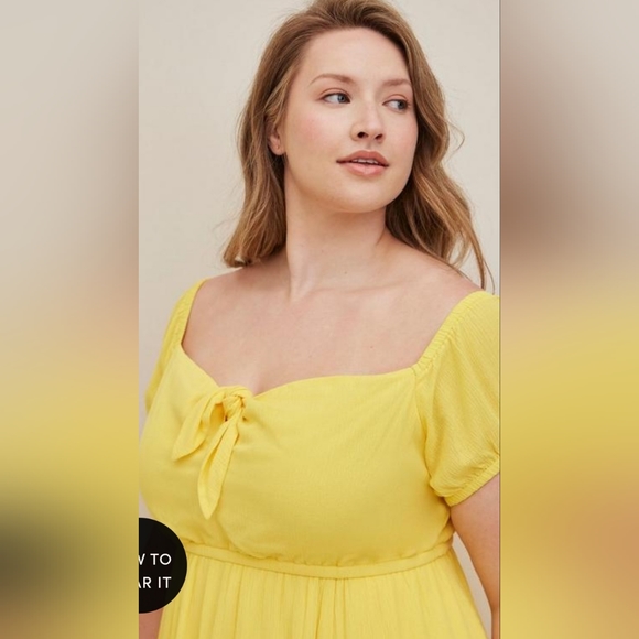 Torrid, MINI GAUZE PUFF SLEEVE SKATER DRESS, Plus Size 5X. - Picture 8 of 17